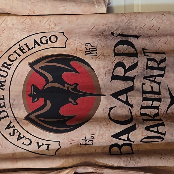 Men's Short Sleeve Tee, Bacardi Oakheart, Logo, 4XL, Tan, Gold, Black, Red, Bat - Picture 8 of 11